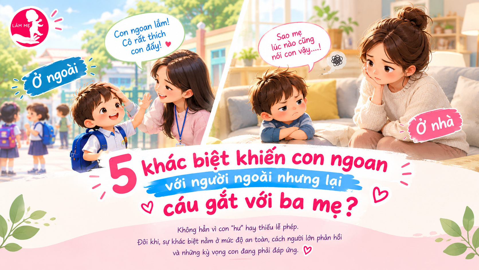 5 khác biệt khiến con ngoan với người ngoài nhưng lại cáu gắt với ba mẹ?